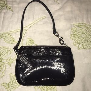 Patent leather Coach Wristlet
